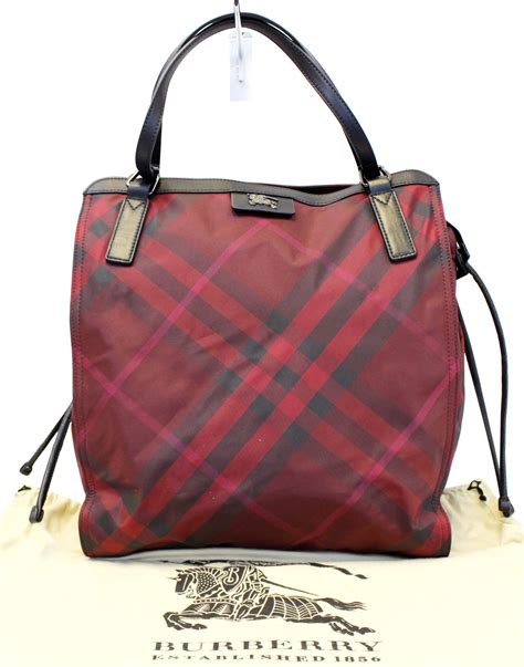 burberry bag red handle|burberry nylon tote bag.